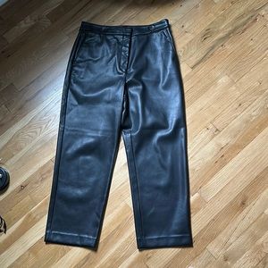 Black faux leather Ann Taylor ankle length pants